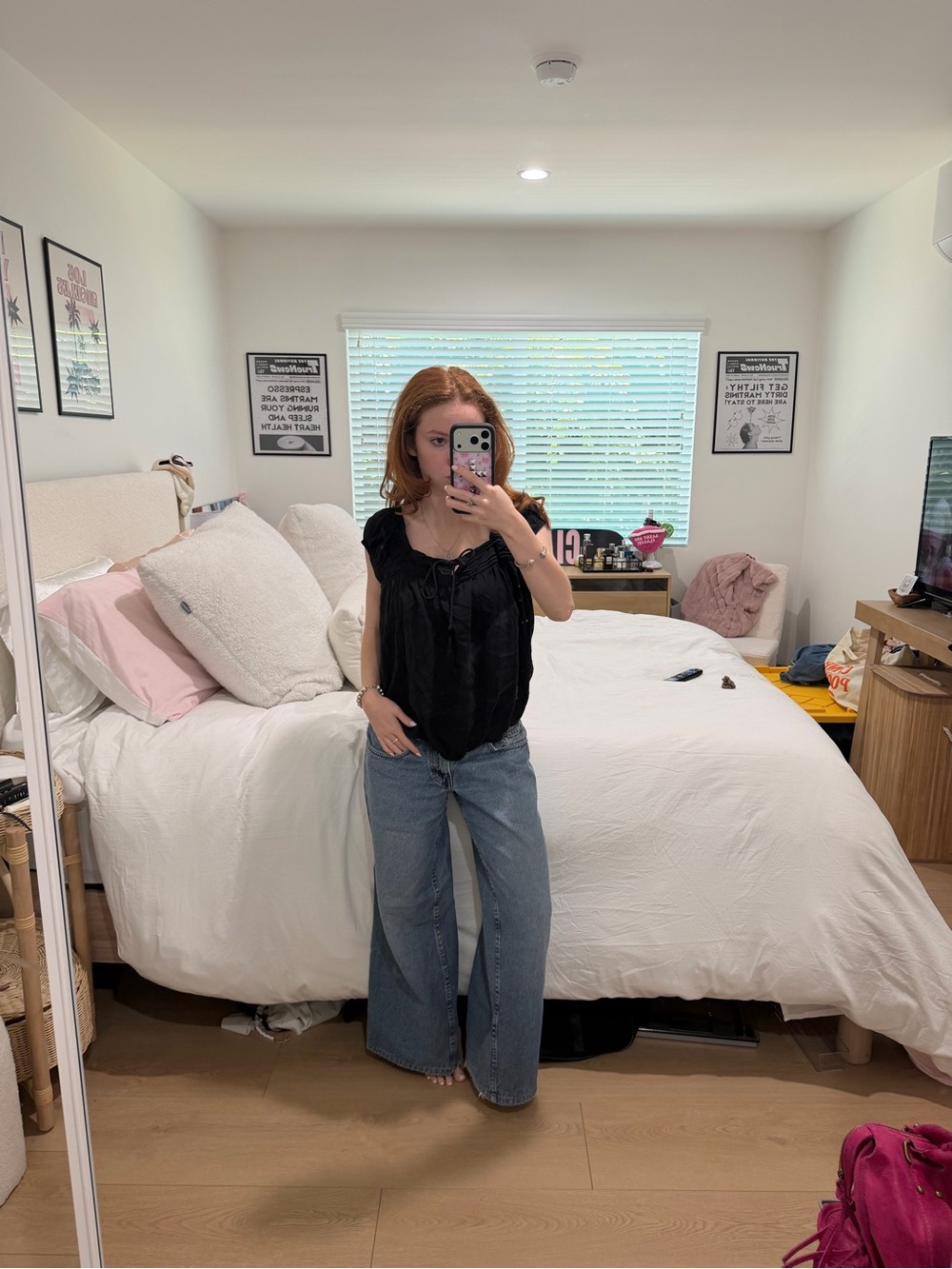 Old Navy Black Ruffle-Trim Scoop Neck Blouse